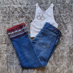 Embroidered Flare Jeans